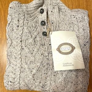 Men's Irish Aran  Market 100% Wool Sweater